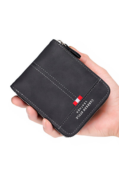 Choice New Men's Wallet Short, Large Capacity, Fashionable Retro, Three-Fold Bag, Personalized Zipper, M...