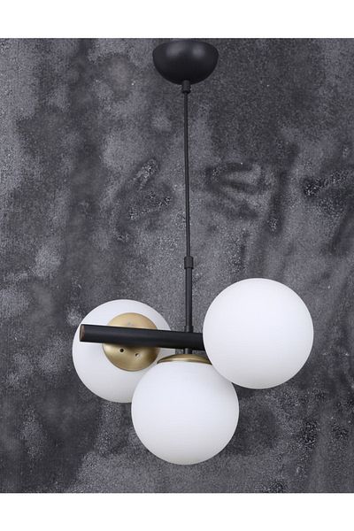 MŞ Aydınlatma Salkım Black Antique White Glass Chandelier