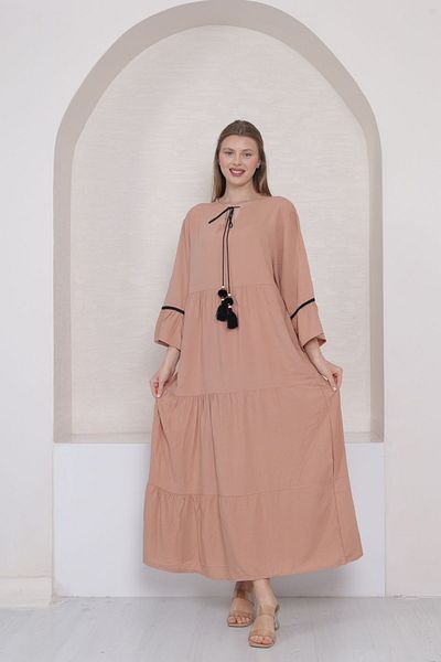 mervemoda Γυναικείο υφαντό φόρεμα μεγάλου μεγέθους