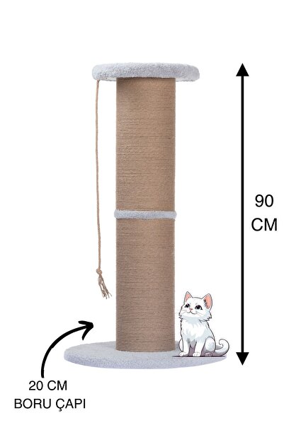 PUGALO Dev Borulu Tırmalama Gri Minder Yüzey