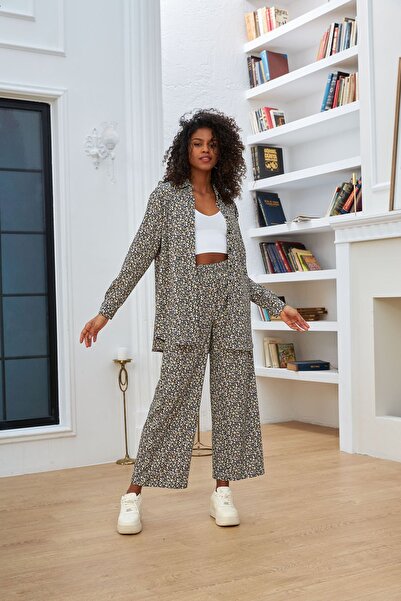 MİA NOURA طقم بنطلون قميص من القماش القطني بملمس ناعم