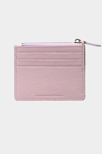 Grande 3603 Genuine Leather Coin Compartment Zippered Women's Men's Wallet Card Holder Lilac