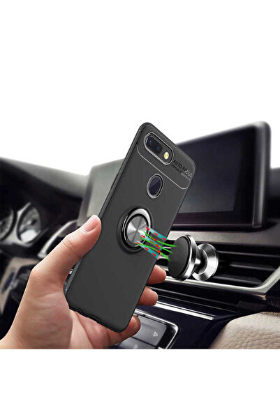 halkhouse Xiaomi Mi 9 SE Uyumlu Kılıf Auto Focus Yüzüklü Standlı Ravel Silikon Kapak