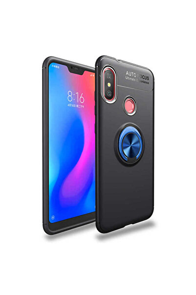 halkhouse Xiaomi Redmi Note 6 Pro Uyumlu Kılıf Auto Focus Yüzüklü Standlı Ravel Silikon Kapak