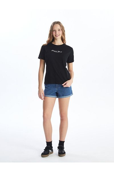LC Waikiki Jeans-Shorts für Damen – gerader Schnitt mit elastischer Taille