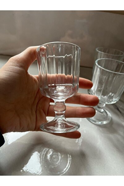 DİBA AVM 6 Lı Kahve Yanı Su Bardağı Seti küçük ayaklı Kahve Yanı Su Bardağı