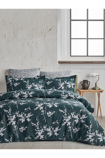 BED LİNE Set de lenjerie de pat Ranforce, pentru o persoană, verde cicoare