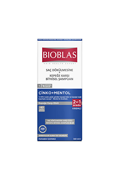 Bioblas Çinko + Mentol Saç Dökülmesi ve Kepeğe Karşı Şampuan 360 ml