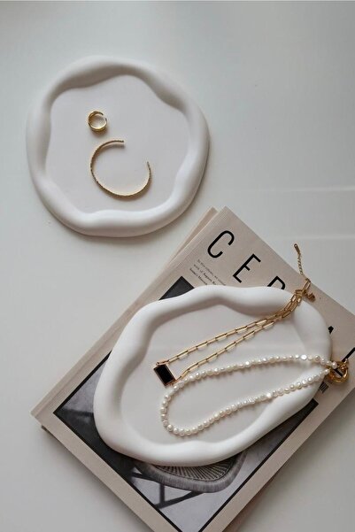 RENKLERLE DANS TASARIM Bulut Görünümlü Yuvarlak Ve Oval 2li Dekoratif Tabak |...