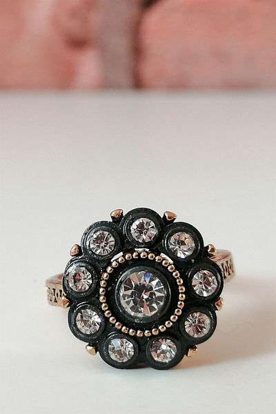 Esra Pamir Diamond Mounted Glazed Large Flower Ring