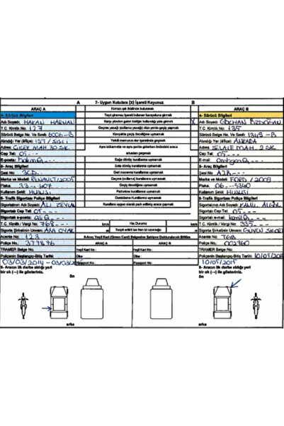 Autokit 2 Adet Kaza Tespit Tutanak Seti -kalem Hediyeli