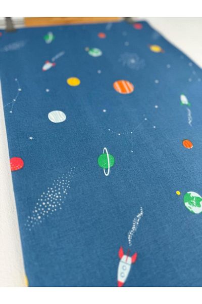 ZARİF KUMASH Space Themed Patterned Elegant Kumash - 1stQuality Home Textile, Tok Duck Linen