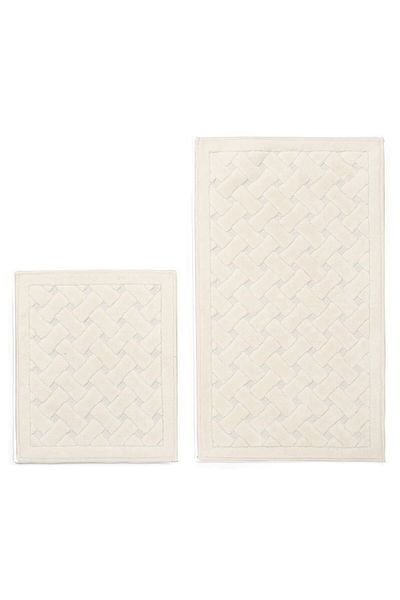 Dekoreko Cotton 2-Piece Toilet Set Bathroom Mat Set Bessie Cream