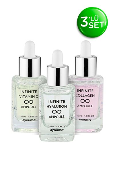 Ayoume Kolajen + C Vitamini + Hyaluronik Asit Ampul Cilt Serumu 3 Parça