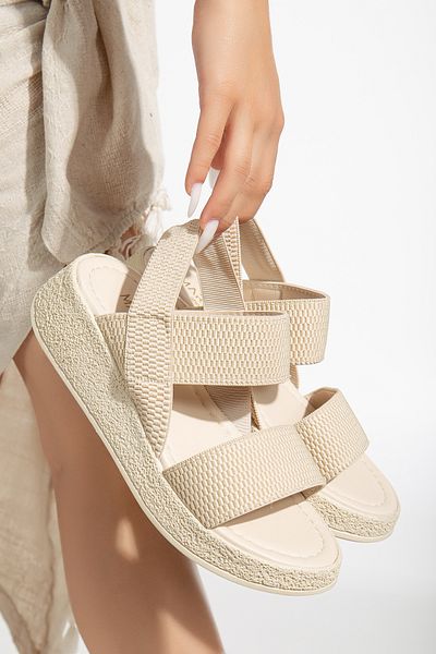 EYLÜLDEN MODA SHOES Sandale de damă elastice cu toc pană