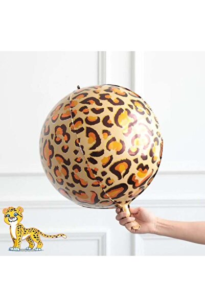 aşkın concept Leopar Desenli Küre Balon Yaklaşık 50 cm Çapındadır