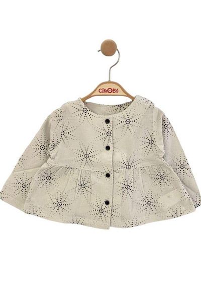 Çikoby Patterned Baby Girl's Shirt - Buttoned