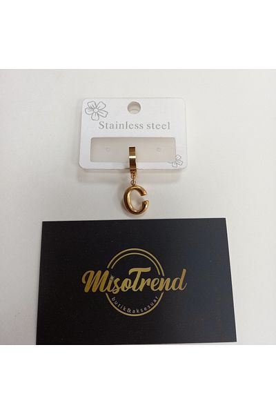 miso aksesuar takı Misotrend Steel Letter C Balloon Earrings - Single Pack