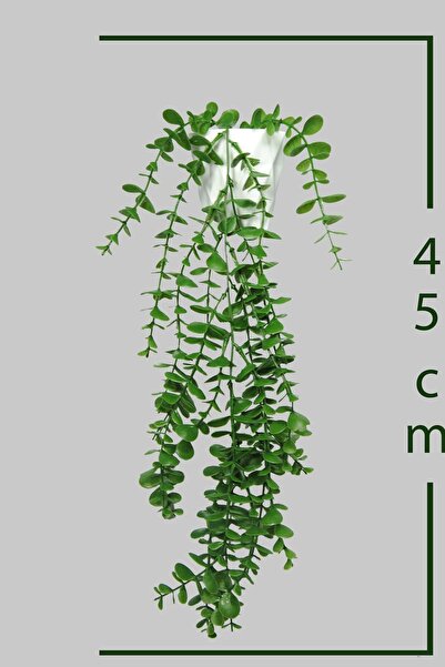 gidipo Set de lumini suspendate cu o singură ramură de eucalipt pastel și verde într-un ghiveci cu diamante cu flori artificiale