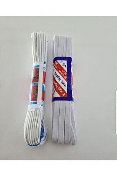 Çelik Λάστιχο Bel Paça Don Στρογγυλό και Επίπεδο Φαρδύ Λευκό Λάστιχο 10 μέτρα + 10 μέτρα Προϊόν λάτεξ 2 τεμάχια