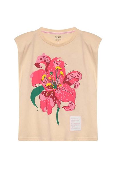 Quzu T-shirt with Padded Print Detail