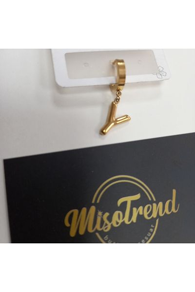 miso aksesuar takı Misotrend Steel Y Letter Balloon Earrings - Single Pack