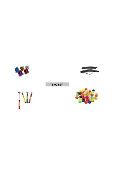 BATTON eko set Metal Bisiklet Zili+Bisiklet Pompası+Plastik Çamurluk+Süs Boncuk