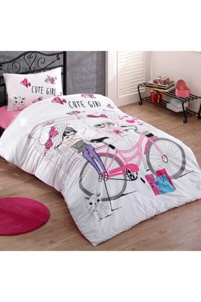 Kristal Taç Cute Girl Single Pique Set