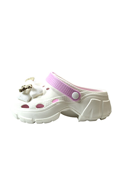 Onlo Ayakkabı SNX.0166 Beige Pink/Brown - High Sole Closed Front Slippers