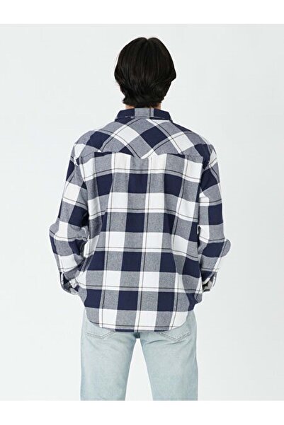 Levi's MEN'S PLAID SHIRT RELAXED FIT WESTERN GOUGH PLAID NAVAL A A1919-0037