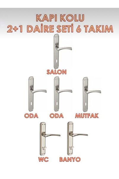 Genel Markalar 2+1 Daire Seti - 6 Takım Bravo Model Kapı Kolu Set
