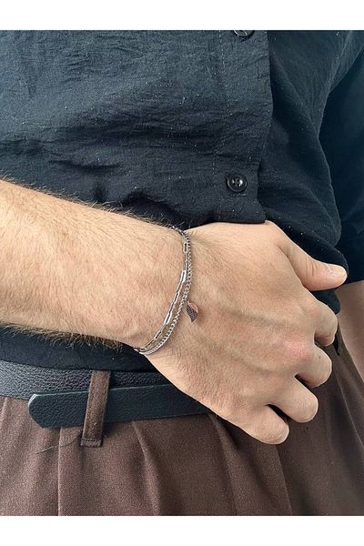 Arvens Stainless Long Chain Bracelet for Men and Women - Leaf Color, Non-Throwing Non-Blackening Steel