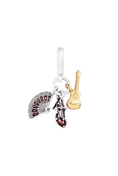 asaf İspanyol gitarı flemenko charm | gümüş kaplama