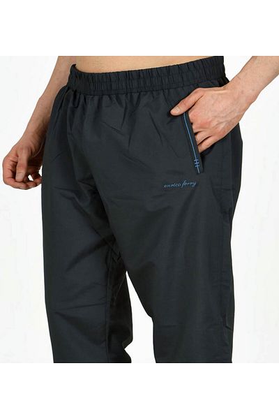 Enrico Ferry Men's Anthracite Micropoly Fabric Straight Leg Large Size Pocket Sweatpants Edy890b