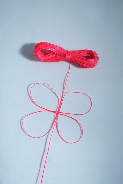 Eskişehir hobi sanat Σετ κολιέ 20 μέτρα 1 mm κερωμένο - Neon Pink Saddle Leather Stitched Necklace