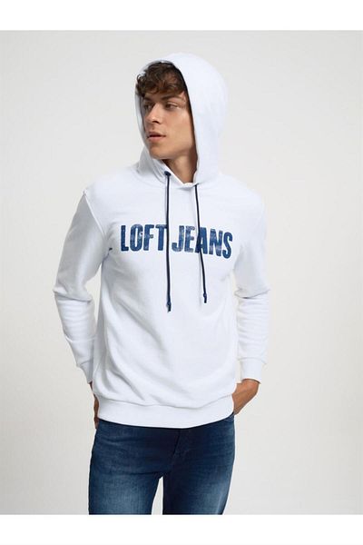Loft Ανδρικό λευκό ανδρικό φούτερ Regular Fit LF 2034046