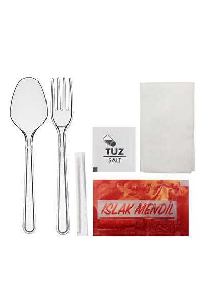 Ekinci Kullan At Yemek Seti 6'lı(Çatal , Kaşık , Kürdan , Peçete , Islak Mend...