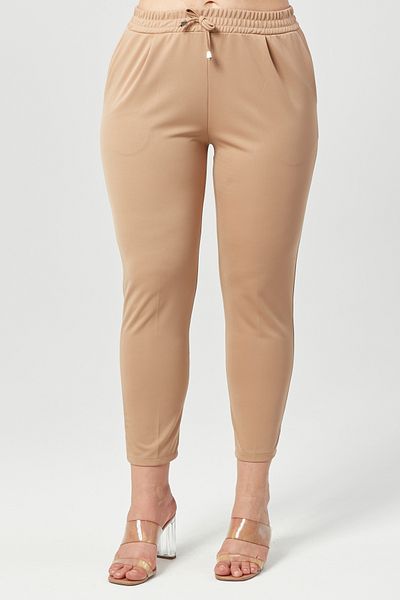 RAMON&ARTOS Large Size Double Crepe Fabric - Pocket and Waist Elastic Trousers