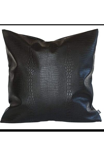 MER HOME Husă de pernă din piele artificială cu aspect de piele de crocodil (...