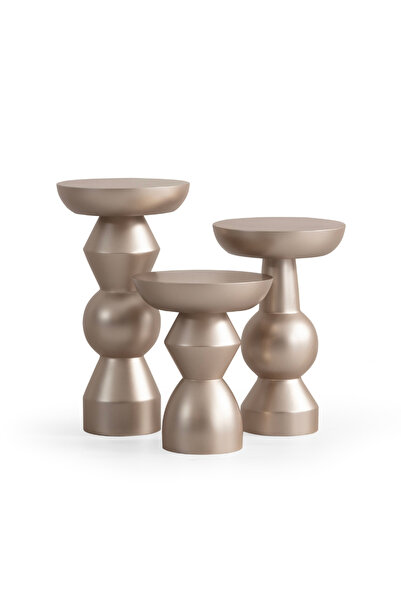 More Wood Design Modern Tasarım 3'lü Sehpa