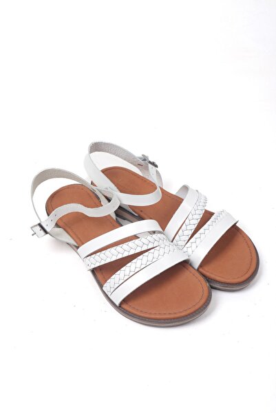 Ayakkabı Vakti Sandale din piele naturală stil gladiator - talpă plată clv88547