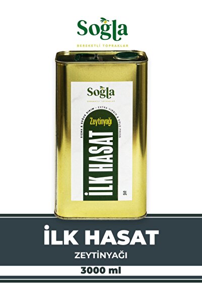 3 Litre Ilk Hasat Soğuk Sıkım Teneke Zeytinyağı