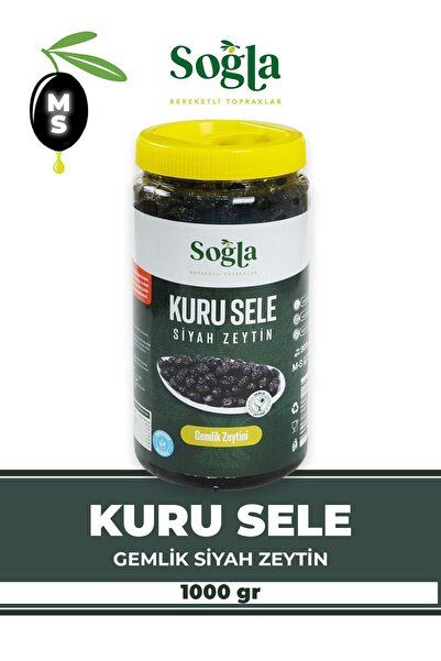 SOĞLA ZEYTİNCİLİK Kuru Sele Gemlık Sıyah Zeytın 1000gr