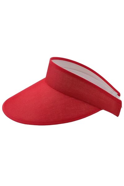 AXE SPORTSWEAR Pălărie roșie cu vizor - de vară, elastic pe spate, protecție solară UV, șapcă de tenis de plajă casual