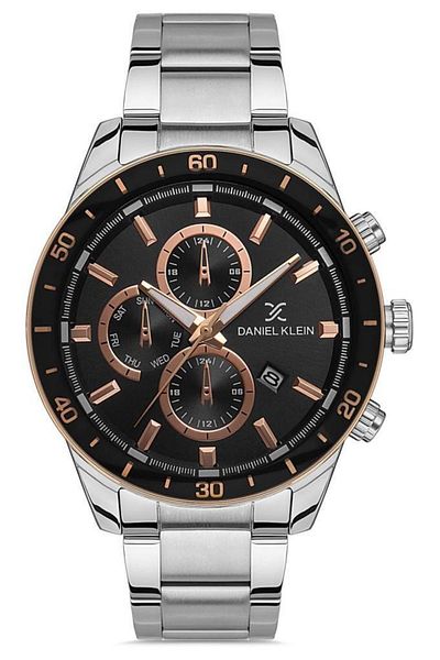 Daniel Klein Men's Wrist Watch with Metalic Steel Bracelet Calendar