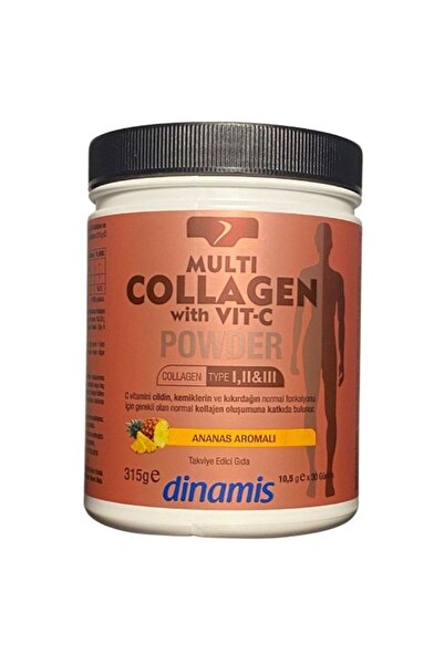 DİNAMİS Powder Pineapple Flavored Multi Collagen with Vit C 315 Gr