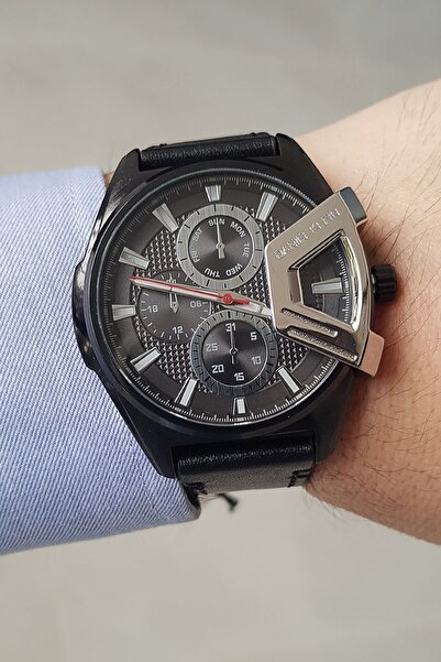 Daniel Klein Siyah Deri Kayışlı Erkek Kol Saati