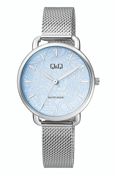 Q&Q Qc27j202y Women's Wristwatch with Metalic Straw Bracelet