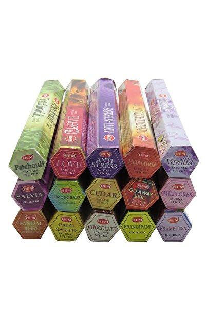 Hem 15'li Tütsü Seti Karışık Aromalı Tütsüler 15x20 300 Adet