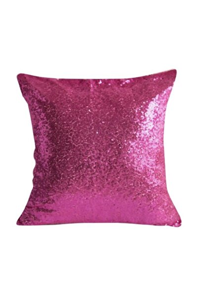 MER HOME Κάλυμμα μαξιλαριού ριχτάρι με παγιέτες (φούξια)